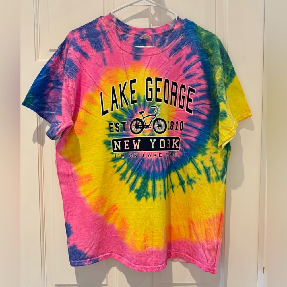Lake George New York Classic Established Tie-Dyed Spiral T-Shirt - Unisex Size M - Picture 3 of 7